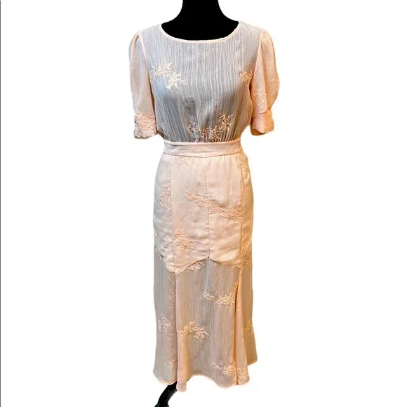 june & hudson | Dresses | June Hudson Embroidered Peach Maxi Dress |  Poshmark